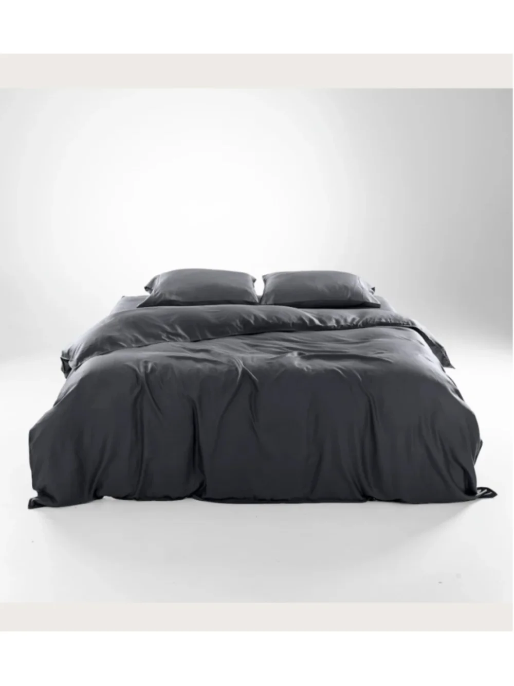 Olive&Crate TWIN XL Luxury Duvet Set –Charcoal/Black –TENCEL™ Soft Bedding